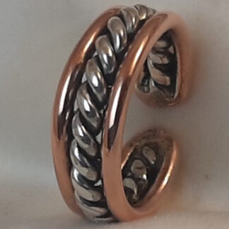 silver & copper rapunzel ring